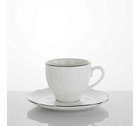 6 TAZZE CAFFE' CON PIATTINO ELGA FILO PLATINO