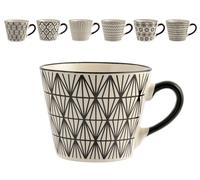 6 Tazze Jumbo in stoneware/gres Decoro Vhera Assortiti Cc340 H&H