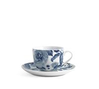6 Tazze Tè Decorazione Rose Blu Porcellana Cc220, H&H