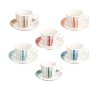 6 Tazzine Caffè Nanami complete di piattino cc80 colorate Tognana Porcellane