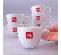 6 Tazzine Illy espresso cup logo classico - no piatto- Illy collection bar