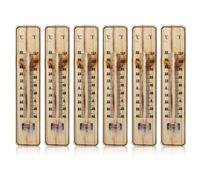 6 termometri interni in legno, analogici, termometri esterni, da -40 a +50 °C, termometri esterni per camere, giardini, balconi, terrazze