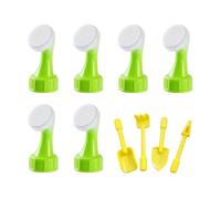 6 teste per annaffiatoio verdi e 4 attrezzi da giardino, mini teste per annaffiatoio in plastica, teste per annaffiatoio da giardino, teste per annaffiatoio portatili, strumenti per irrigazione