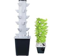 6-Tier 18-Pod Hydroponic Growing System, Aeroponic Garden Tower with Water Pump & Adapter, Indoor Herb Vegetable Plant Cultivation Kit