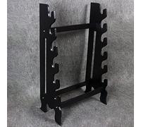6 Tier Wooden Sword Rack per Katana Display, 47cm Support Span, Solid Wood Floor Stand per Samurai Swords & Wakizashi, Nero