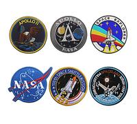 6 toppe NASA, combinate con chiusura a strappo e patch, ricamate per zaini, cappelli, borse, collezione