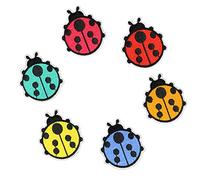 6 toppe ricamate a forma di coccinella, in tessuto, per cucire vestiti
