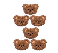 6 toppe termoadesive in peluche marrone, simpatiche toppe a forma di orsetto, toppe creative con animali, morbide toppe da cucito fai da te, toppe ricamate
