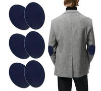 6 Toppe Termoadesive Ovali Termoadesive, Toppe per Maglioni in Lana per Marino Scuro, Ginocchiere Adesive Ideali per Riparare e Abbellire Abbigliamento, Versatili per Pantaloni Giacche Maglioni