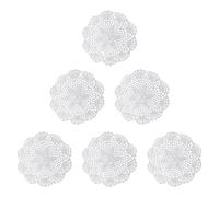 6 tovagliette a forma di fiore bianco, set di 6 tovagliette all'uncinetto, tovagliette ricamate in pizzo vintage, tovagliette rotonde in cotone, tovagliette all'uncinetto