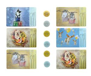 6 Tovagliette Americane colazione in plastica PVC 6 sottobicchieri cani e gatti