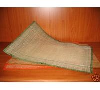 6 TOVAGLIETTE in ABACA cm 46x31 arancio/verdi/beige