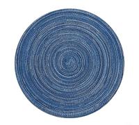 6 tovagliette intrecciate per tavolo da pranzo, tappetini rotondi in filato di cotone, design vivace per la decorazione della casa (blu)