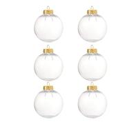 6 Trasparente Palla Natale Set 8/10/6 Cm Grucce Rimovibili In Metallo Decorazioni Per Cappelli Riempibili Albero Ornamento Decori Forniture Per Feste Festive