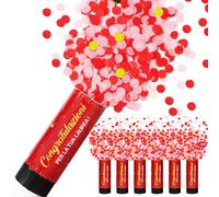 6 Tubi SparaCoriandoli Laurea Cannoni Spara Coriandoli Rossi Confetti Decorazione Festa di Laurea