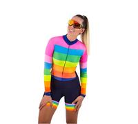 6 Tuta intera da ciclismo da donna, a maniche lunghe, per bicicletta, tuta aderente per il corpo, per abbigliamento da ciclismo, tute aderente (6, 3XL)