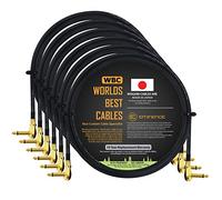 6 unità - 5 pedali, effetti, patch, cavo per strumenti su misura da WORLDS BEST CABLES - Realizzato con connettori R/A a pancake Mogami 2524 e placcati in oro Eminence ¼ pollici (6,35 mm)