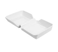 6 unità - Scatola per hamburger 26 x 13,7 x 3,4 cm, colore: Bianco Porcellana