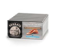 6 unità - SERRATS - Filetti di Acciughe del Cantabrico in Olio di Oliva Affumicato 50g