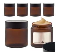 6 vasetti in vetro da 120 ml/pomata in vetro marrone, con etichette