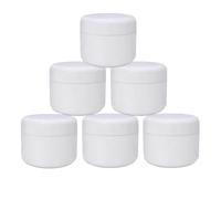 6 vasetti per cosmetici in plastica bianca da 250 ml con rivestimento interno e coperchio a cupola, contenitori per trucco ricaricabili, per scrub, oli, salve, creme