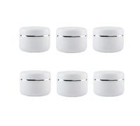 6 vasetti vuoti in plastica bianca da 100 g, con fodera interna e coperchio a vite, contenitore per cosmetici per viso, crema e balsamo per le labbra