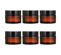 6 vasetti vuoti in vetro ambrato da 10 ml, con rivestimento interno bianco, per cosmetici, cosmetici, creme per il viso, lozioni, balsami, unguenti, campioni