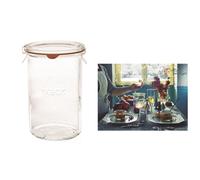 6 vasi in vetro WECK® forma diritta con coperchio e guarnizione salvafreschezza