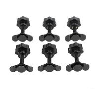 6 viti con impugnatura a stella M8 per guide profilate in alluminio, 20 - 45 mm, con volantino, per barca, camion, SUV e cuscinetti, montaggio senza attrezzi, nero (M8 × 60 mm)