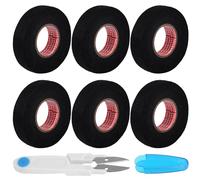 6 Volumi Nastro Isolante Nero, Nastro Telato, Nastro Isolante Termico Con Le Forbici, Impermeabile E Resistente All'umidità, Ideale Per Isolare E Raggruppare Fili In Modo Sicuro(19 MM X 15 M)