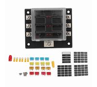 6 Way Circuit Protector | Adaptable Sealed Circuit Protector Enclosure for Car/Boat/RV | 10-32V Electrical Circuit Protector Holder with 16 Circuit Protectors & Removal Tool