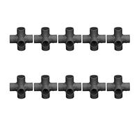 6 Way PVC Pipe Connector 25mm Inner Diameter | 90 Degree Elbow Fittings for Secure Pipe Joints | 10PCS Plastic Fittings for Furniture/Greenhouses/Pet Enclosures (Black)