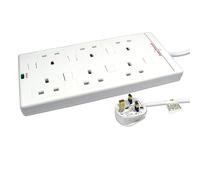 6-way UK Socket 2M White
