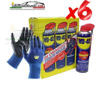 6 WD40 PROMO PACK PROFESSIONALE MULTIUSO DOPPIA AZIONE 3L CON GUANTI