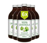 6 x 100% SUCCO DI GRAVIOLA - non filtrato e vegano - (6 x 500 ml). Prodotto al con purea di 100% Graviola. Guanabana. Corossol. Soursop. Stachelannone.