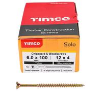 6 X 100mm Pozidriv Doppio Svasate Zyp Solo Truciolare & Viti Legno 100