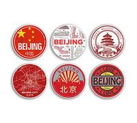 6 x 10cm Beijing Adesivi in vinile - Cina Paese cinese città viaggio mappa bandiera vacanza bagagli Design regalo # 78867