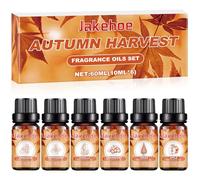 6 x 10ML Oli Essenziali Autunnali per Diffusori, Set di Olii Essenziali Natural, Set Regalo per Diffusori, Mirtillo Rosso, Menta, Cannella, Vaniglia, Cedro, Mela