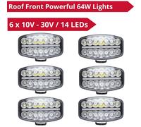 6 x 14 LED Tetto Frontale Potente 64W Barra Luminosa Luci LED Spot ad Alta In...