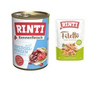 6 x 400 g RINTI Kennerfleisch + 100 g Filetto Buste in Gelatina gratis! - Cuori di Pollame