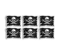 6 x 5 cm Jolly Roger adesivi in vinile - teschio con ossa incrociate bandiera cartone animato bagagli uomini donne ragazzi ragazze design piccola decalcomania laptop scrapbooking #6621