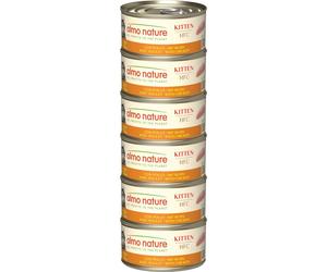 6 x 70 g Almo Nature HFC Kitten Mega Pack Cibo Alimento Umido per Gattini 100% Naturale con Pollo Gluten Free