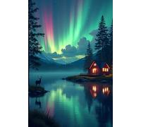 6" x 9" Northern Lights Serenity Notebook | Softcover Journal with Cream Dotted Paper | Perfect for Creative Writing, Sketching, and Reflective Journaling
