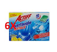 6 X Actiff Lavastoviglie Pastiglie 40 Tabs Profumo Limone