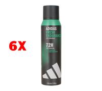 6 X Adidas Deodorante Spray 72h Anti-perspirant Fresh Endurance 150 Ml