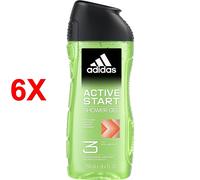 6 X Adidas Docciaschiuma Shampoo Viso 3in1 Active Start 250 Ml