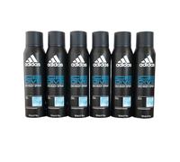 6 X Adidas Ice Dive Deo Spray Corpo 6ã © R Set ogni 150 ML