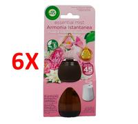 6 X Airwick Diffusore Di Fragranze Con Olii Essenziali Ricarica 20 Ml Peonia E