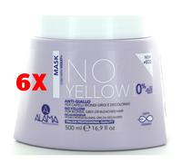 6 X Alama No-yellow Maschera Capelli Biondi, Grigi Decolorati 500 Ml
