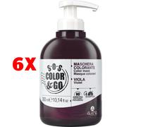 6 X Alama Sos Viola Color&go Maschera Colorante 300 Ml